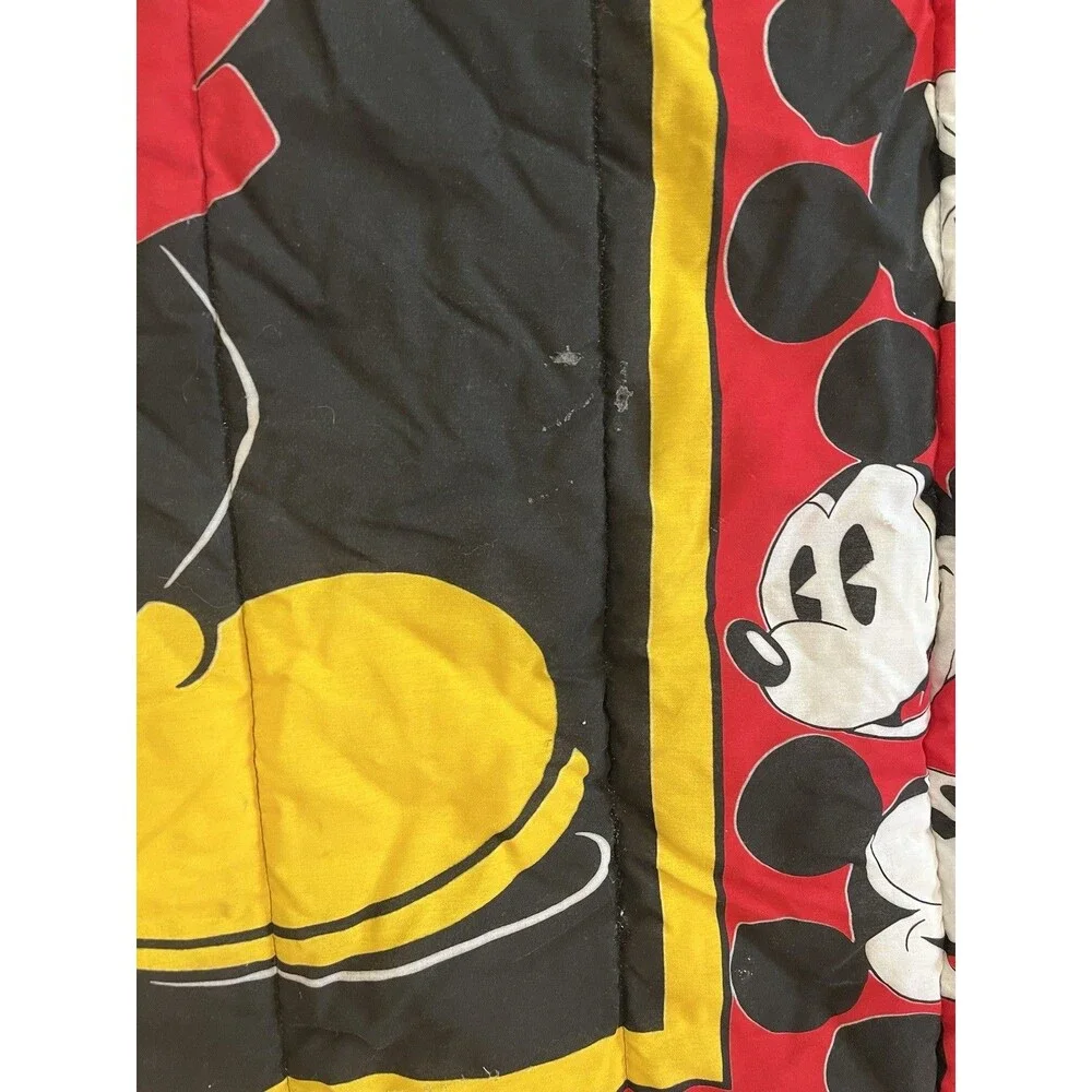 Vintage Disney Mickey Mouse Twin Bed Comforter And Pillowcase 1990s
